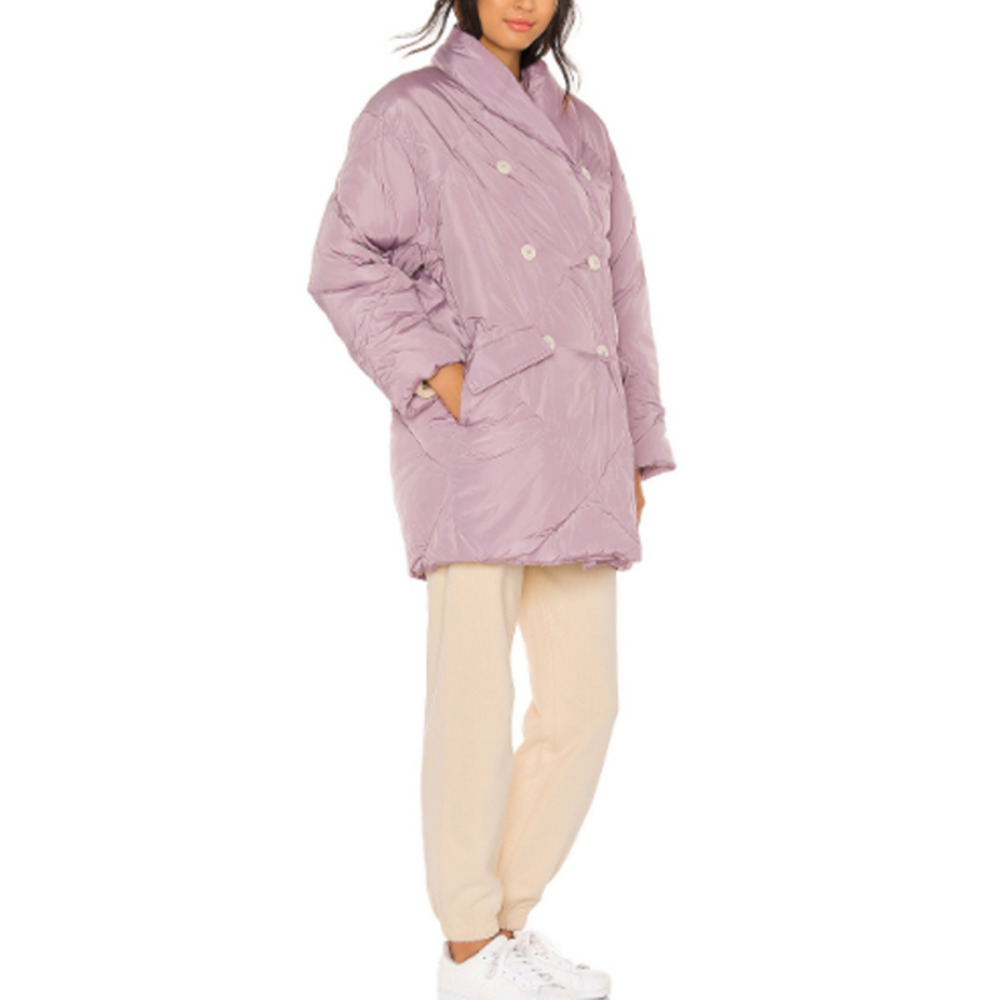Free People Revolve Ella Purple Quilted Puffer Coat Jacket XS Wisteria Dawn NWOT